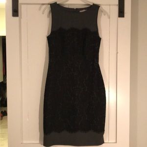 Gray and Black Lace Banana Republic Dress